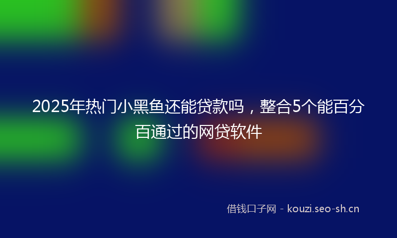 2025年热门小黑鱼还能贷款吗，整合5个能百分百通过的网贷软件