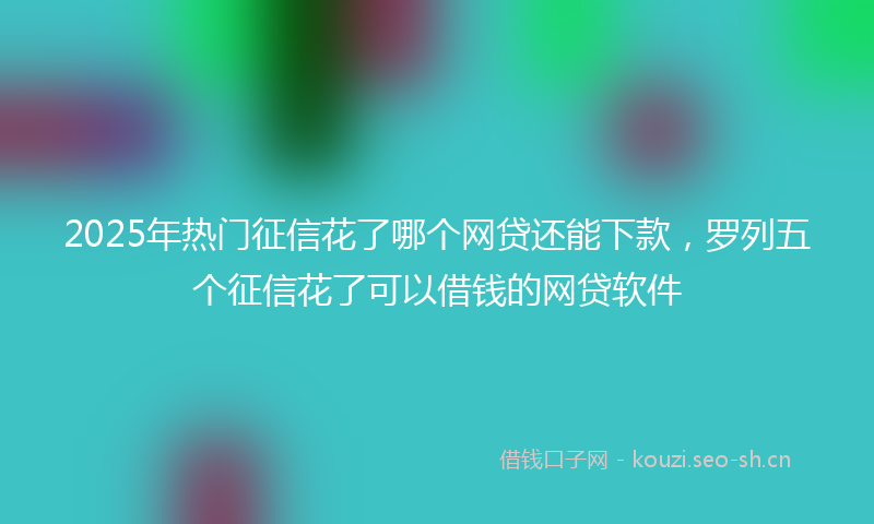 2025年热门征信花了哪个网贷还能下款，罗列五个征信花了可以借钱的网贷软件