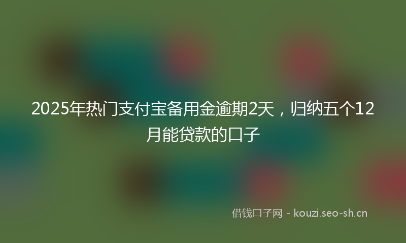 2025年热门支付宝备用金逾期2天，归纳五个12月能贷款的口子