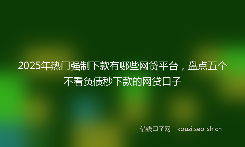 2025年热门强制下款有哪些网贷平台，盘点五个不看负债秒下款的网贷口子