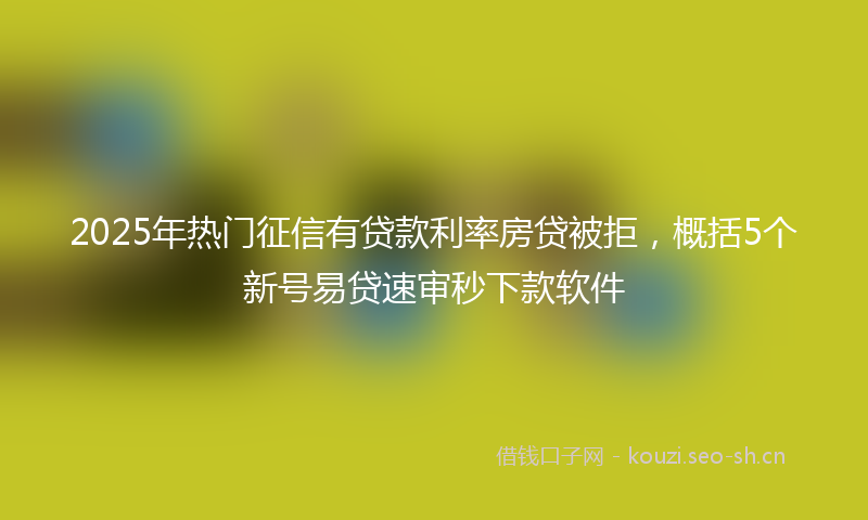 2025年热门征信有贷款利率房贷被拒，概括5个新号易贷速审秒下款软件
