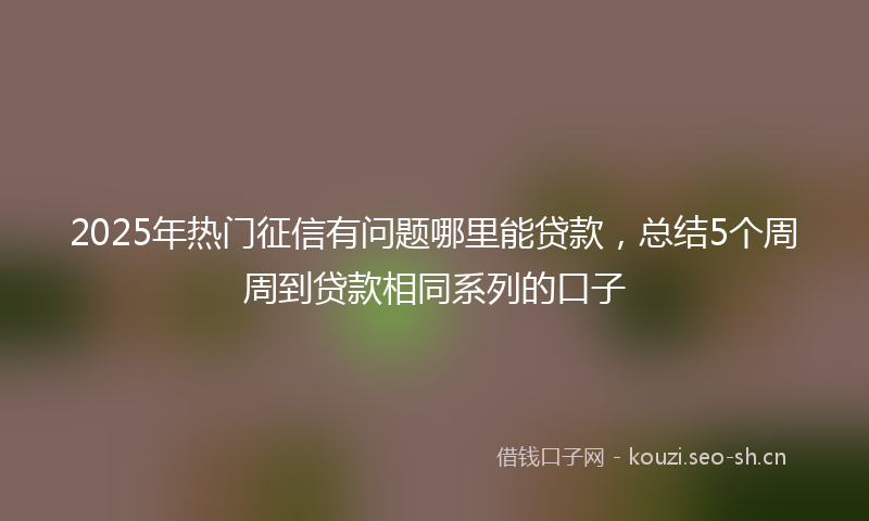 2025年热门征信有问题哪里能贷款，总结5个周周到贷款相同系列的口子