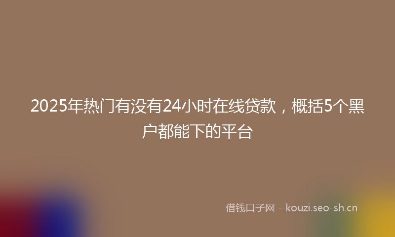 2025年热门有没有24小时在线贷款，概括5个黑户都能下的平台