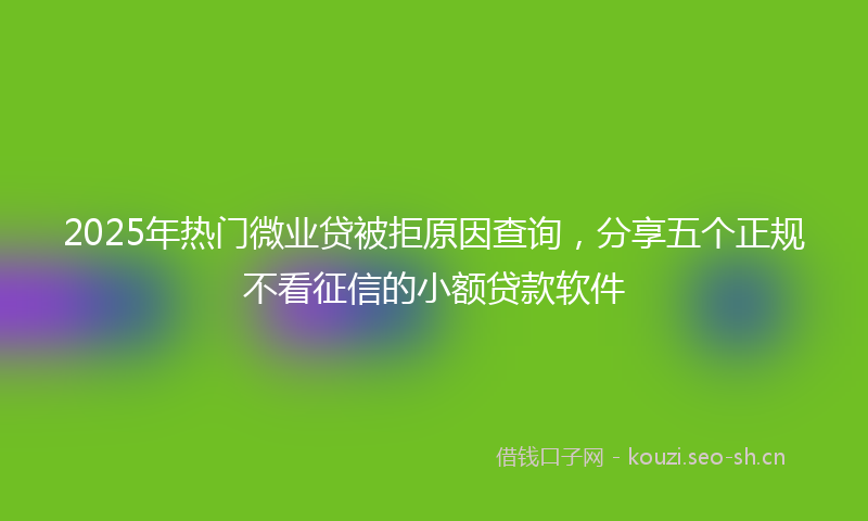 2025年热门微业贷被拒原因查询，分享五个正规不看征信的小额贷款软件
