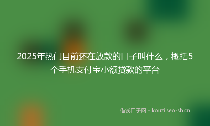 2025年热门目前还在放款的口子叫什么，概括5个手机支付宝小额贷款的平台