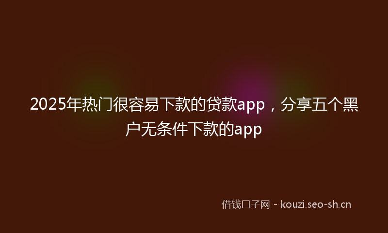 2025年热门很容易下款的贷款app,分享五个黑户无条件下款的app