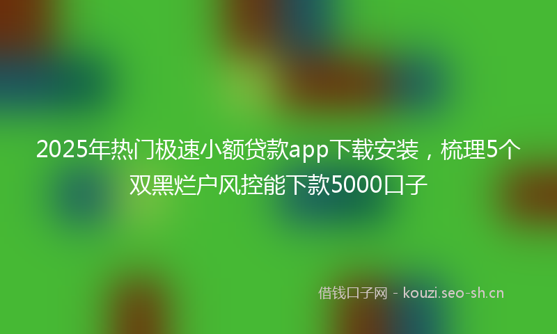 2025年热门极速小额贷款app下载安装，梳理5个双黑烂户风控能下款5000口子