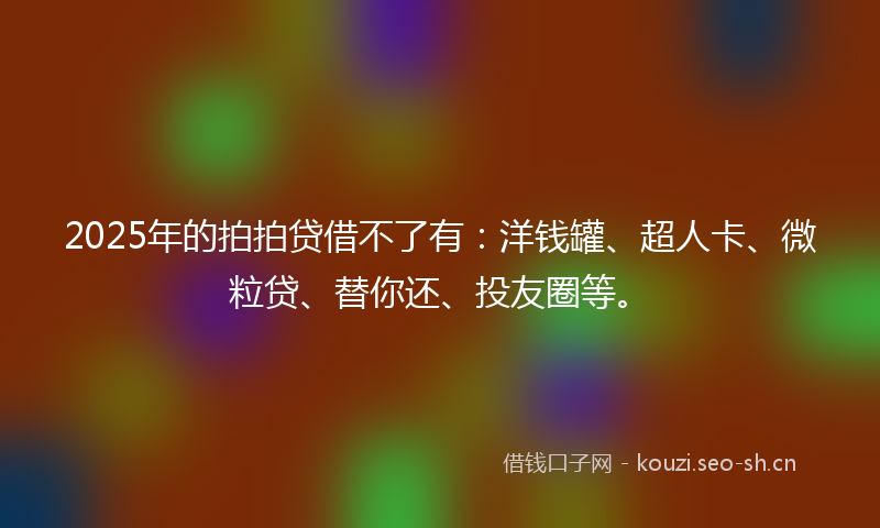 2025年的拍拍贷借不了有：洋钱罐、超人卡、微粒贷、替你还、投友圈等。