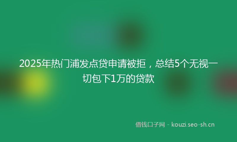 2025年热门浦发点贷申请被拒，总结5个无视一切包下1万的贷款
