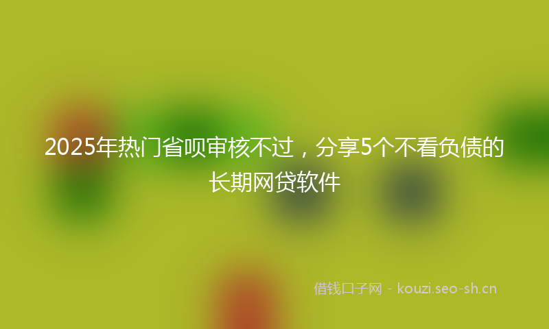 2025年热门省呗审核不过，分享5个不看负债的长期网贷软件