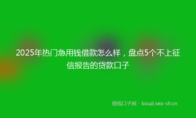 2025年热门急用钱借款怎么样，盘点5个不上征信报告的贷款口子