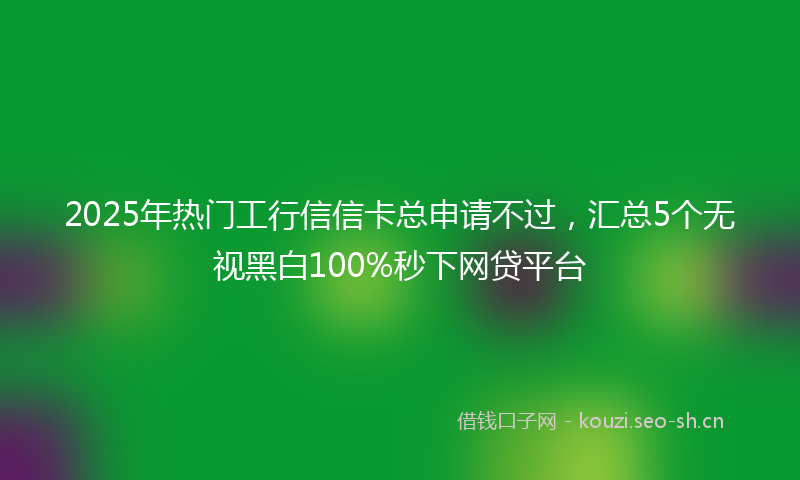 2025年热门工行信信卡总申请不过，汇总5个无视黑白100%秒下网贷平台