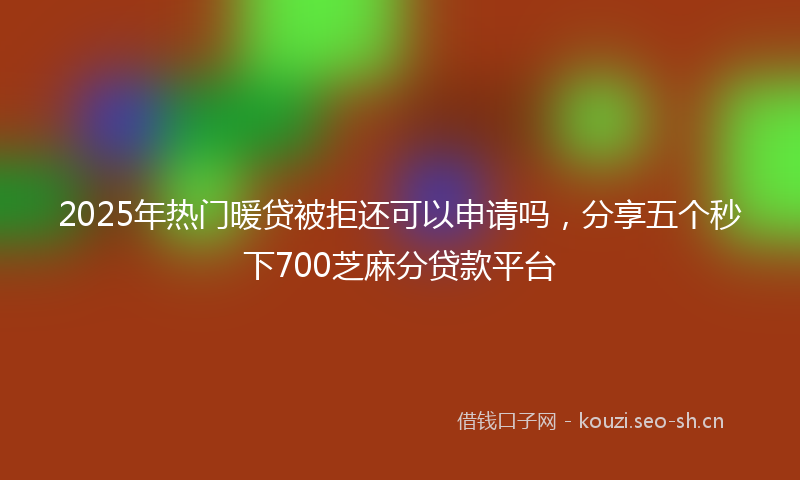 2025年热门暖贷被拒还可以申请吗,分享五个秒下700芝麻分贷款平台
