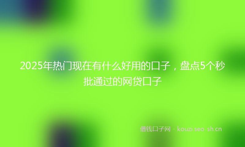 2025年热门现在有什么好用的口子，盘点5个秒批通过的网贷口子