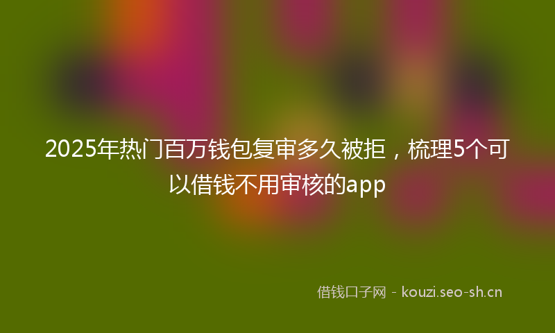 2025年热门百万钱包复审多久被拒，梳理5个可以借钱不用审核的app
