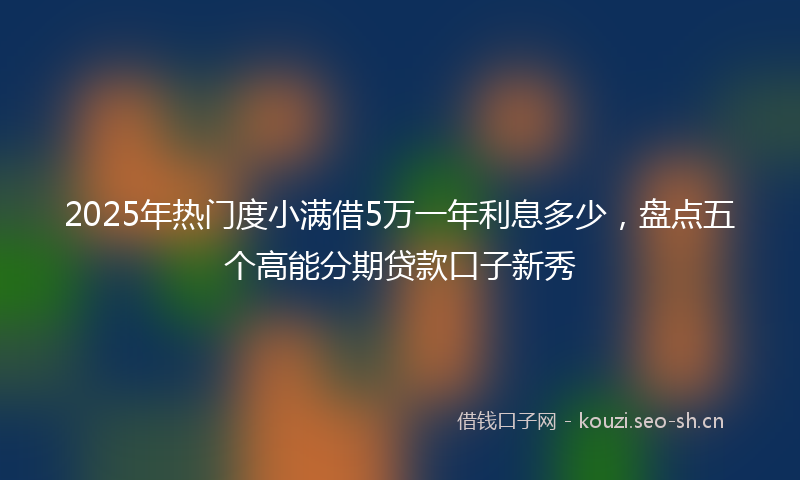 2025年热门度小满借5万一年利息多少，盘点五个高能分期贷款口子新秀