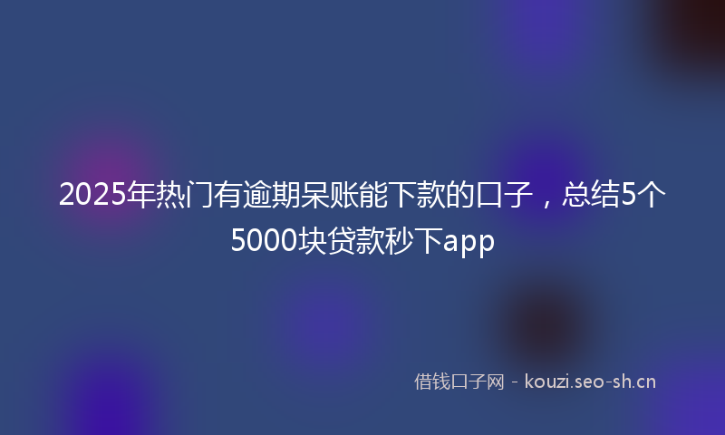 2025年热门有逾期呆账能下款的口子，总结5个5000块贷款秒下app