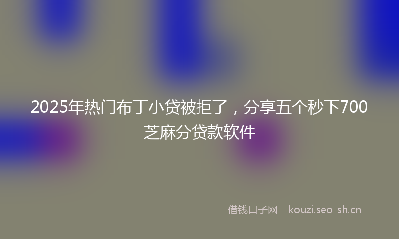 2025年热门布丁小贷被拒了，分享五个秒下700芝麻分贷款软件