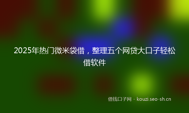 2025年热门微米袋借，整理五个网贷大口子轻松借软件
