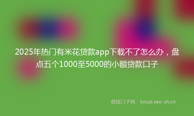 2025年热门有米花贷款app下载不了怎么办，盘点五个1000至5000的小额贷款口子