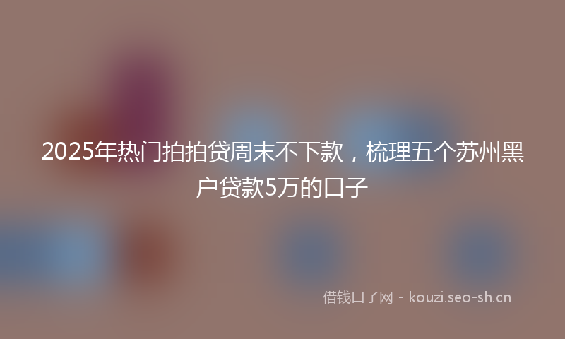 2025年热门拍拍贷周末不下款，梳理五个苏州黑户贷款5万的口子