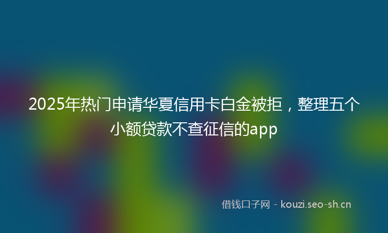 2025年热门申请华夏信用卡白金被拒，整理五个小额贷款不查征信的app