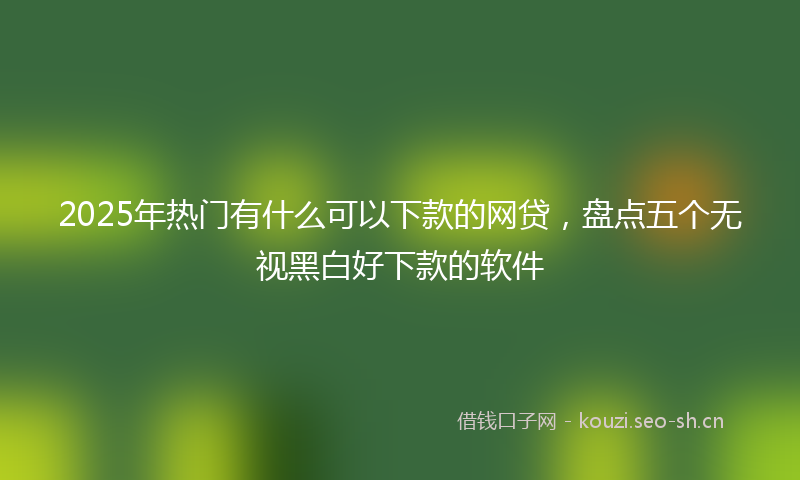 2025年热门有什么可以下款的网贷，盘点五个无视黑白好下款的软件