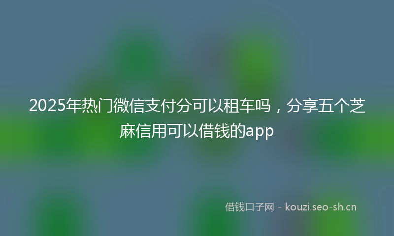 2025年热门微信支付分可以租车吗，分享五个芝麻信用可以借钱的app