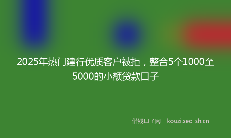 2025年热门建行优质客户被拒，整合5个1000至5000的小额贷款口子