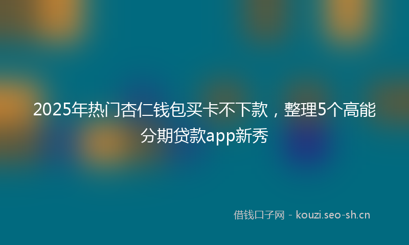 2025年热门杏仁钱包买卡不下款，整理5个高能分期贷款app新秀