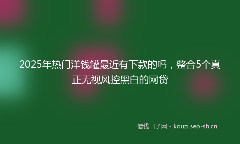 2025年热门洋钱罐最近有下款的吗，整合5个真正无视风控黑白的网贷