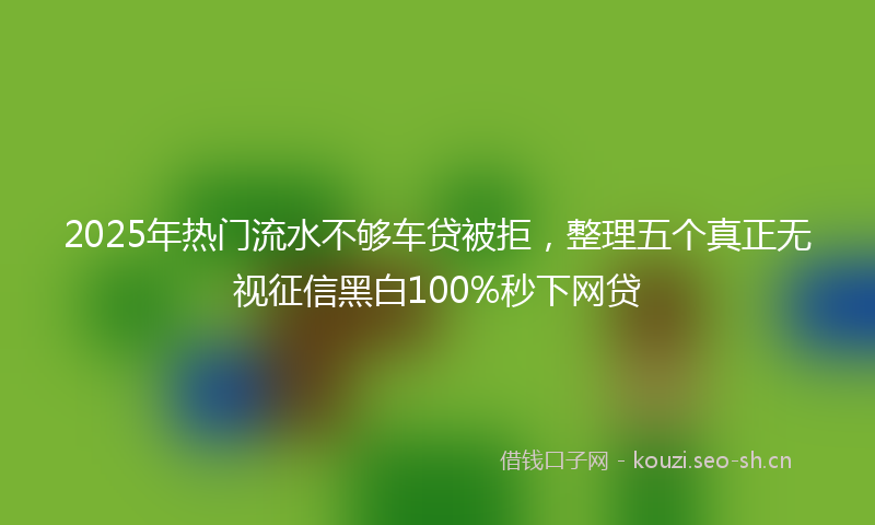 2025年热门流水不够车贷被拒，整理五个真正无视征信黑白100%秒下网贷