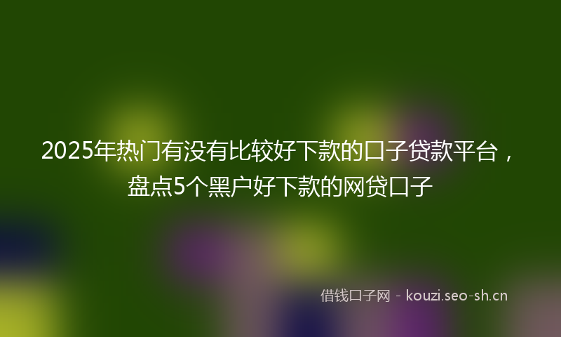 2025年热门有没有比较好下款的口子贷款平台，盘点5个黑户好下款的网贷口子