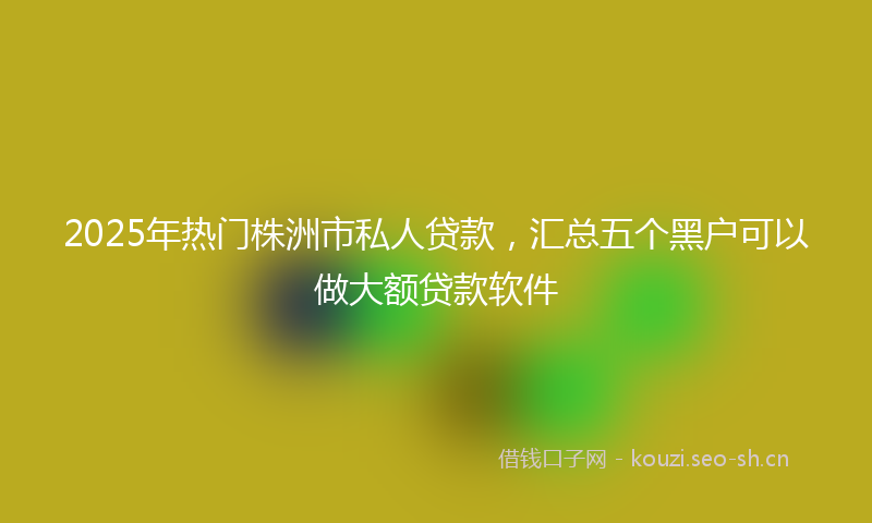 2025年热门株洲市私人贷款,汇总五个黑户可以做大额贷款软件