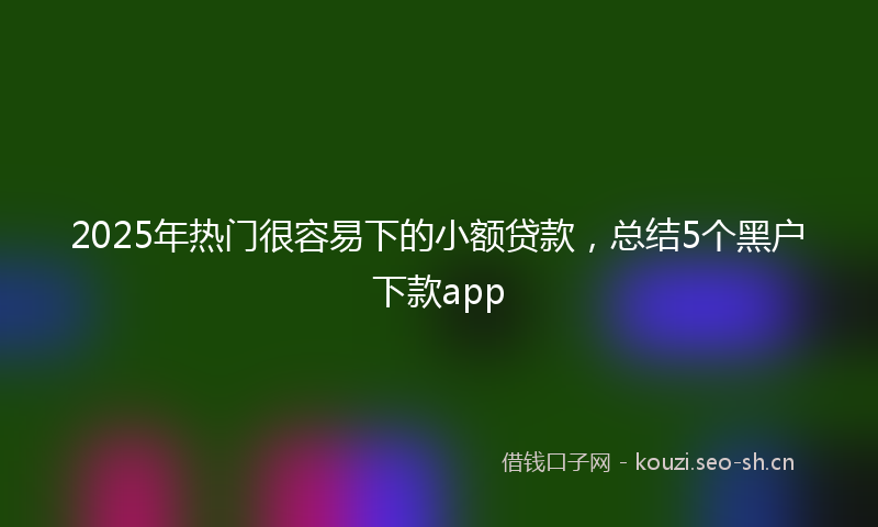 2025年热门很容易下的小额贷款,总结5个黑户下款app