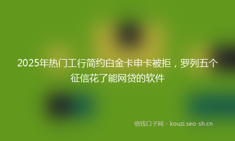 2025年热门工行简约白金卡申卡被拒，罗列五个征信花了能网贷的软件