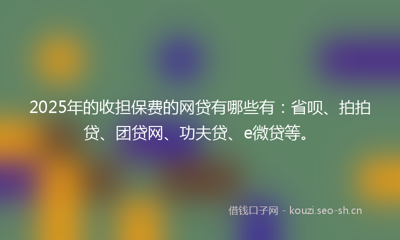 2025年的收担保费的网贷有哪些有：省呗、拍拍贷、团贷网、功夫贷、e微贷等。