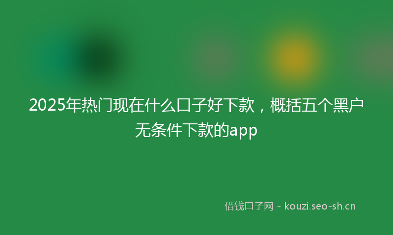 2025年热门现在什么口子好下款，概括五个黑户无条件下款的app