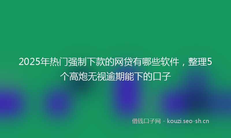 2025年热门强制下款的网贷有哪些软件，整理5个高炮无视逾期能下的口子