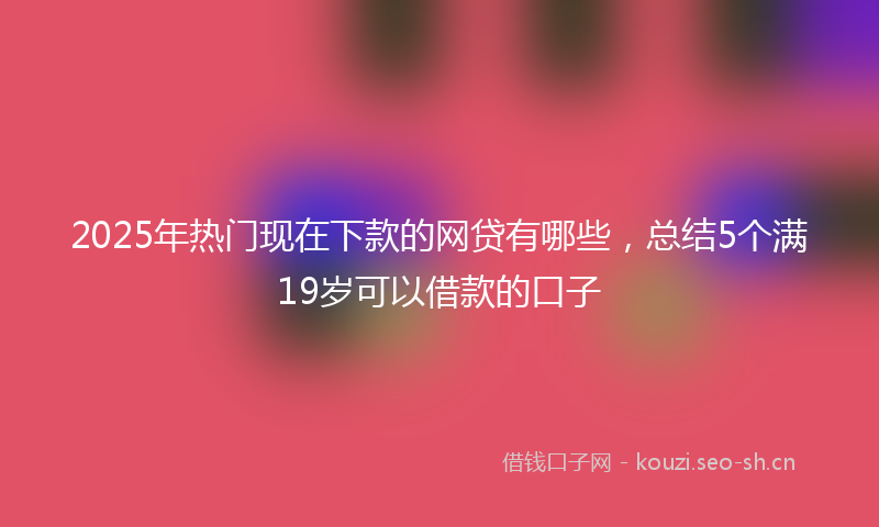 2025年热门现在下款的网贷有哪些，总结5个满19岁可以借款的口子