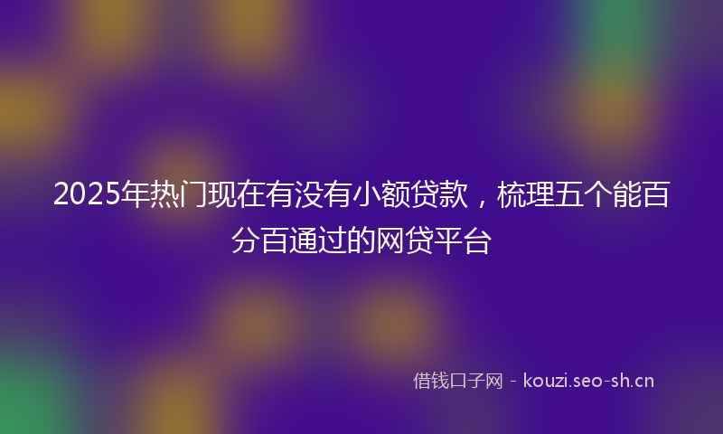2025年热门现在有没有小额贷款，梳理五个能百分百通过的网贷平台