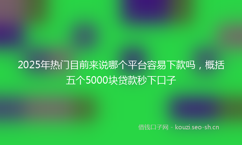 2025年热门目前来说哪个平台容易下款吗,概括五个5000块贷款秒下口子