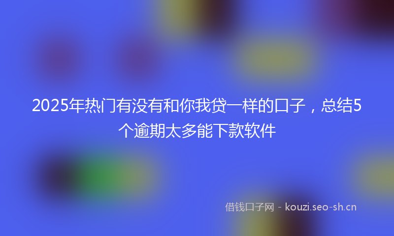 2025年热门有没有和你我贷一样的口子，总结5个逾期太多能下款软件