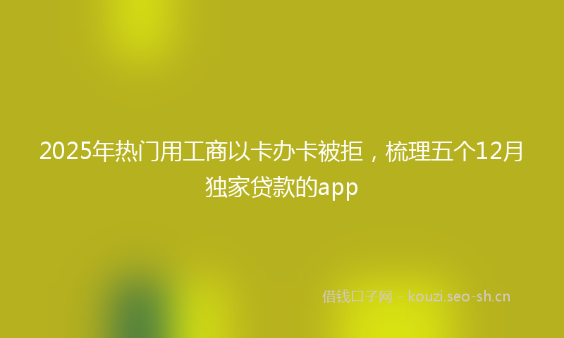 2025年热门用工商以卡办卡被拒，梳理五个12月独家贷款的app
