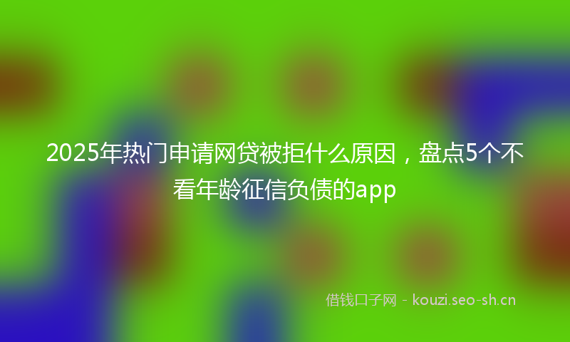 2025年热门申请网贷被拒什么原因，盘点5个不看年龄征信负债的app