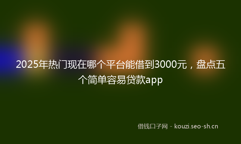 2025年热门现在哪个平台能借到3000元，盘点五个简单容易贷款app