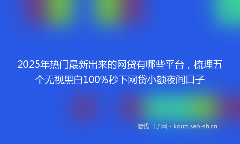2025年热门最新出来的网贷有哪些平台，梳理五个无视黑白100%秒下网贷小额夜间口子