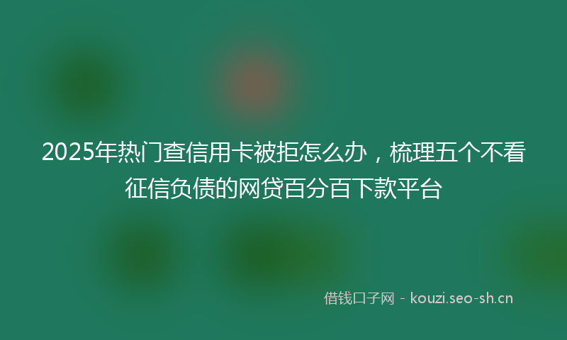 2025年热门查信用卡被拒怎么办,梳理五个不看征信负债的网贷百分百下款平台