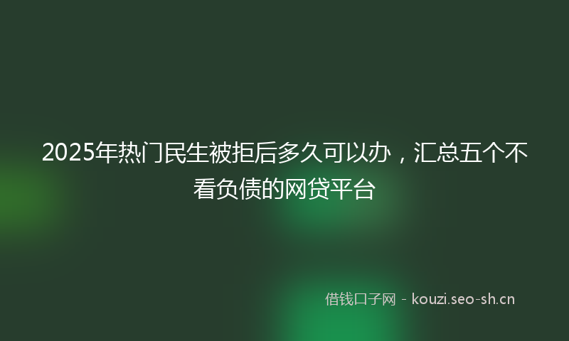 2025年热门民生被拒后多久可以办，汇总五个不看负债的网贷平台