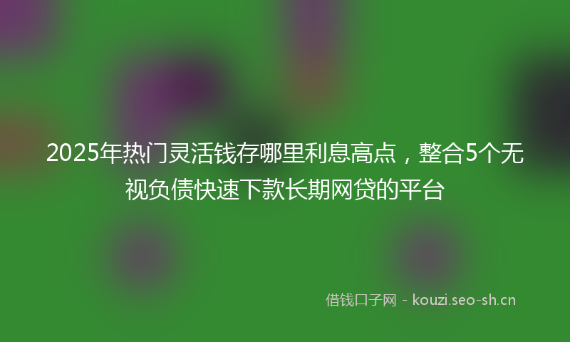 2025年热门灵活钱存哪里利息高点，整合5个无视负债快速下款长期网贷的平台